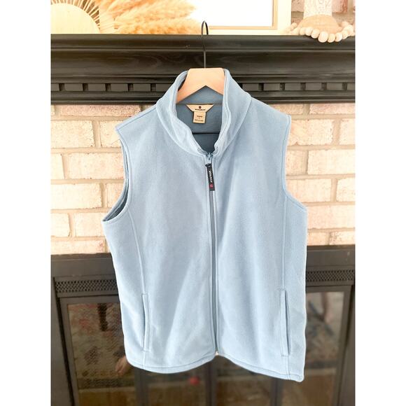 Woolrich Blue Fleece Zip Up Vest Womens Large Gorpcore Outdoors - Picture 1 of 7